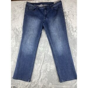 Buffalo David Bitton Jeans Mens 40x32 Blue Straight Stretch Jackson X Fade Denim
